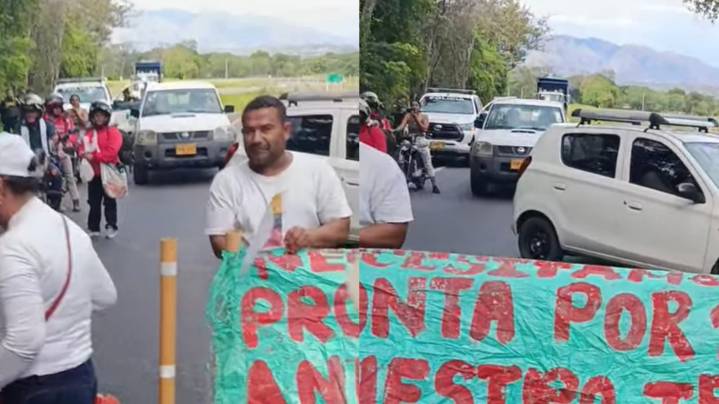 Vendedores de Hobo, Huila, bloquean la Ruta 45
