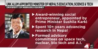 UNK alumnus named Nepal’s education, science, tech minister