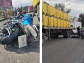 Muere motociclista tras caer en bache y ser arrollado por tráiler en CDMX