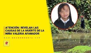 Atención: revelan las causas de la muerte de la niña Valeria Afanador