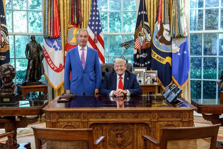Nigel Farage meets with Donald Trump during Washington visit