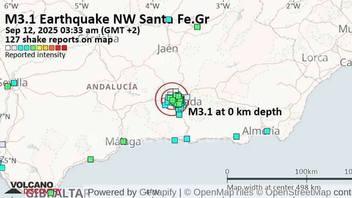 Un terremoto en Granada durante la madrugada sacude Santa Fe y alrededores