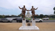 Statue of Donald Trump and Jeffrey Epstein appears in US capital