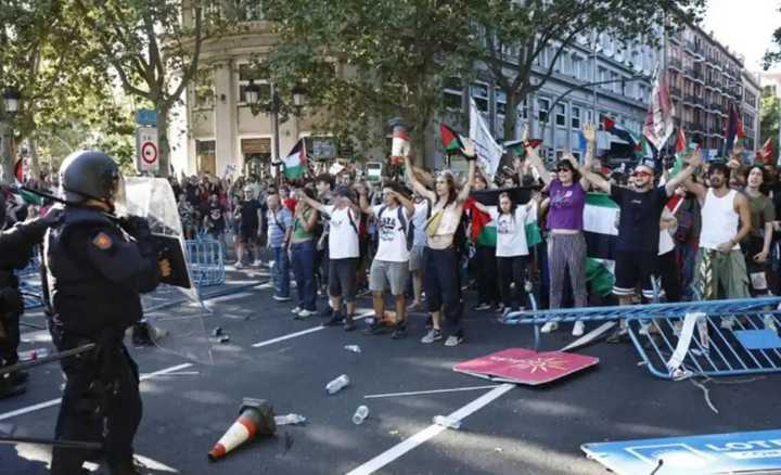Protesta propalestina en Madrid: cancelan etapa de ciclismo