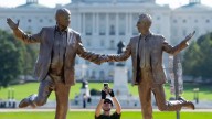 'Best Friends Forever': Statue of Trump, Epstein holding hands placed on National Mall in Washington