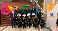 Participa banda de guerra y escolta del Cobach Sonora en Grito de Independencia en Consulado de México en Phoenix