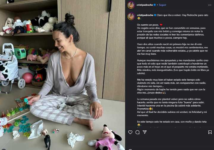 Cristina Pedroche regresa a las redes tras su maternidad: «Este tiempo me ha venido muy bien»