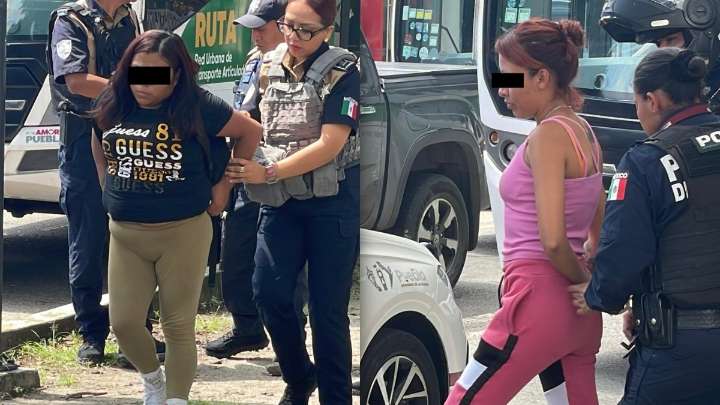 Capturan a dos mujeres carteristas en Línea 3 de RUTA en Puebla; las identifican como reincidentes