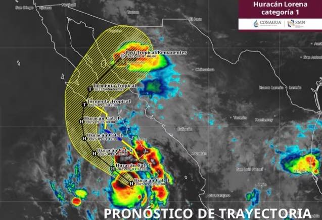 Lorena se intensifica a Huracán categoría 1; prevén lluvias intensas y oleaje elevado en varios estados