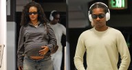 Rihanna Cradles Pregnant Belly While Running Errands with A$AP Rocky in L.A. | ASAP Rocky, Pregnant Celebrities, Rihanna