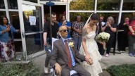 Father with cancer leads daughter down aisle in impromptu wedding