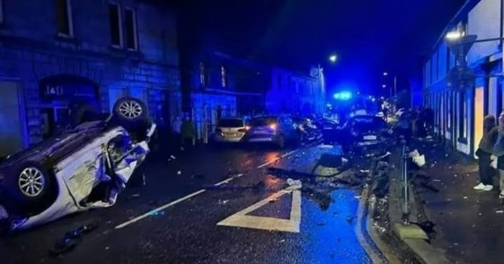 Stunning pic of town left like a 'war zone' after drink driver overturns car at 80mph