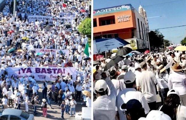 ‘¡Queremos paz!’, gritan ciudadanos en marcha de Culiacán