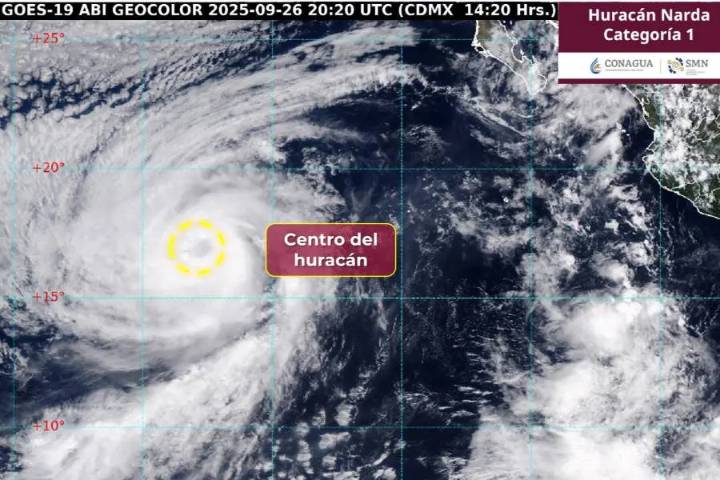 Huracán Narda mantiene oleaje en Baja California Sur