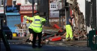 LIVE: Building CRUMBLES to the ground after major crash with cordon in place