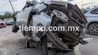 Provoca choque y casi vuelca en el Ortiz Mena; una lesionada