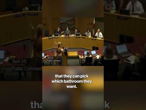 Woman Disrobes at California School Board Meeting in Protest of Locker Room Policies #shorts