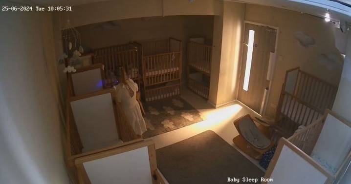 Moment 'sadistic' nursery worker who attacked babies vapes as they sleep