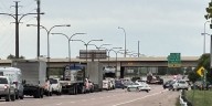 2 lanes of SB I-25 closed in Colorado Springs after crane hits overpass