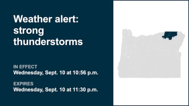 Thunderstorms with pea-sized hail Wednesday