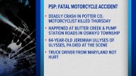 Motorcyclist killed in Potter County Motorcycle Crash