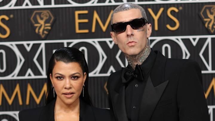 Kourtney Kardashian's son Rocky looks just like his mom with long dark hair in new photos with dad Travis Barker