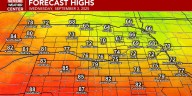 A rollercoaster of temperatures with low-end rain chances the rest of the week