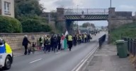 Edinburgh pro-Palestine protestors march on Leonardo site during protest