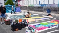 Parking spots used as colorful protest against Florida crackdown on rainbow crosswalks
