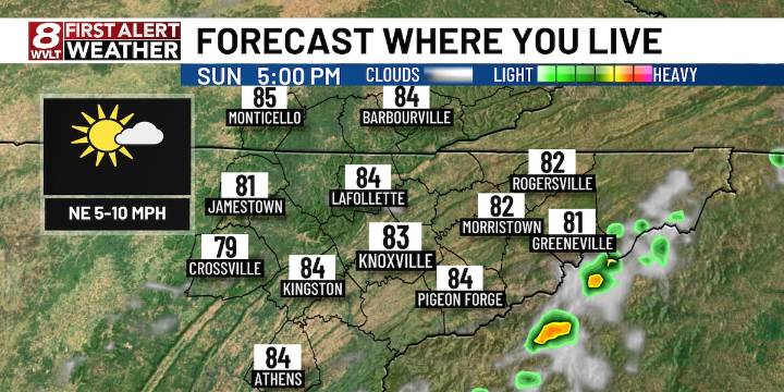 Sunshine builds in for Sunday