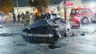 Woman killed when car is T-boned in violent Van Nuys crash