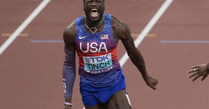 American Cordell Tinch goes from the 'couch' to gold medalist in the track and field worlds
