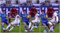 El Real Madrid pidió un penalti de Balerdi sobre Mbappé con el empate a uno