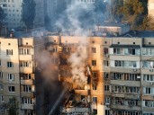 Russian airstrike sets Ukraine government building on fire