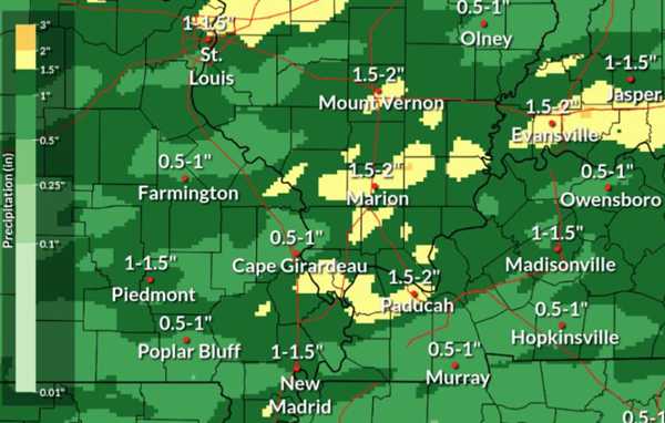 Marginal risk of strong storms during rain today, Wednesday
