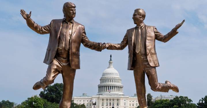 Donald Trump, Jeffrey Epstein: Controversial  statue torn down one day after it appeared
