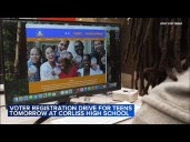 Voter registration drive for teens at Corliss High School