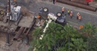 Person rescued in Malibu after construction crane overturns