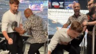 Mike Tyson seen for first time since announcing Floyd Mayweather comeback fight by PUNCHING YouTuber MrBeast in stomach