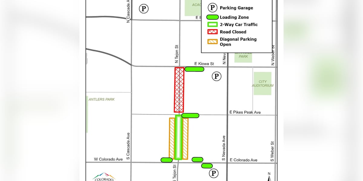 Downtown Colorado Springs intersection to temporarily become all