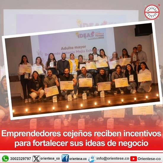 Emprendedores cejeños reciben incentivos para fortalecer sus ideas de negocio