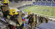 Community members join firefighters for 9/11 memorial, climbing the stairs at USU