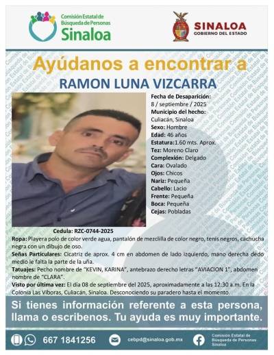 Aparece asesinado un hombre desaparecido en Culiacán