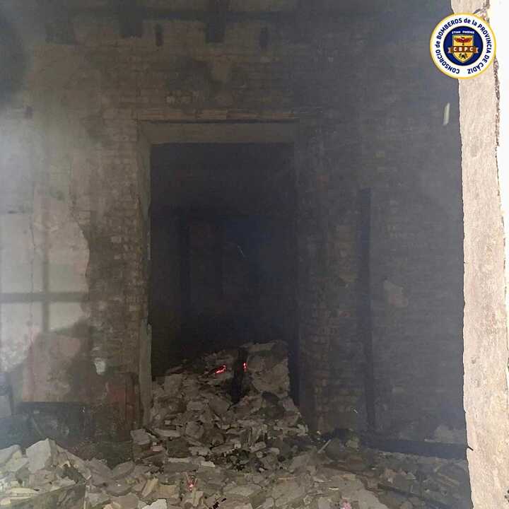 Incendio de una casa abandonada del centro histórico de Jerez
