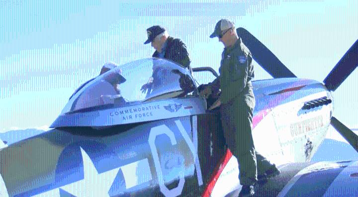 World War II vet takes ride in same-style aircraft he once flew ahead of 100th birthday