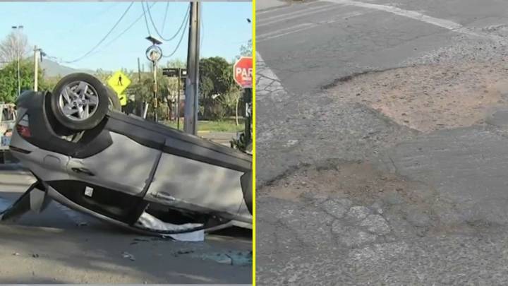 "Calle de la muerte": Vecinos de Maipú denuncian peligros por baches y hoyos que provocan graves accidentes