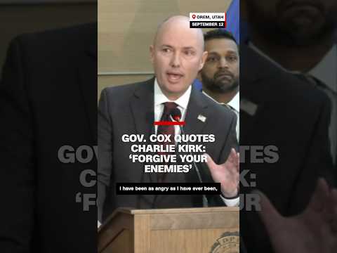 Gov. Cox quotes Charlie Kirk: 'Forgive your enemies'
