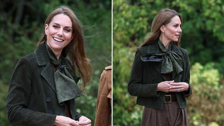 Where To Shop Kate Middleton's Exact Green Suede Jacket, Plus Similar Styles