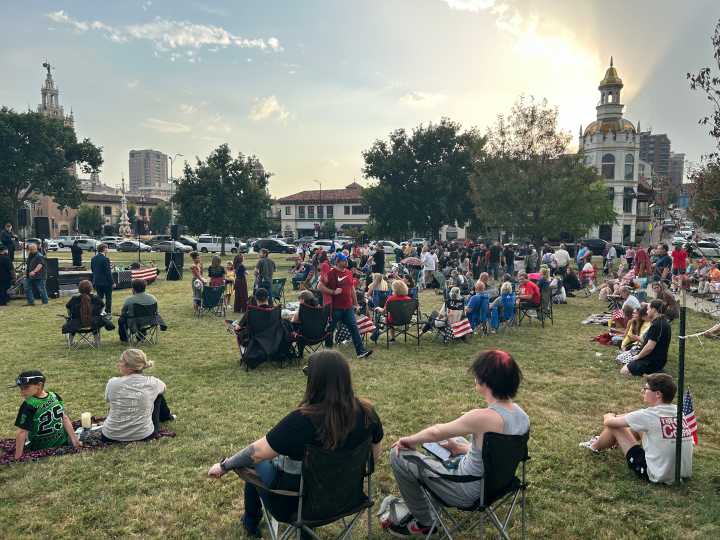 Kansas City community members gather for Charlie Kirk vigil at Mill Creek Park