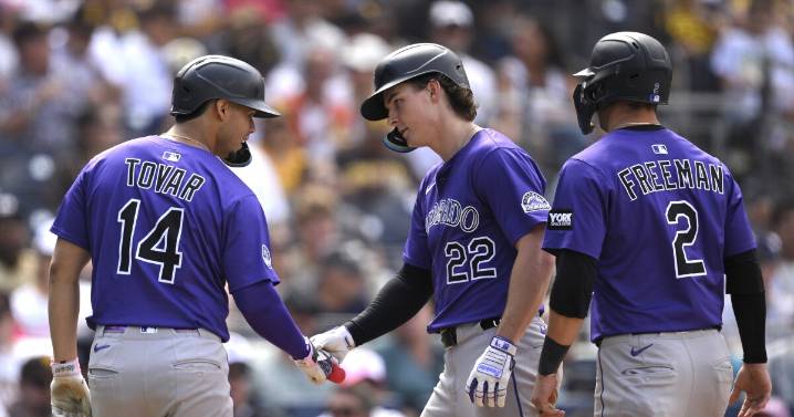 Merrill hits 3-run homer as the Padres outlast Moniak and the Rockies 9